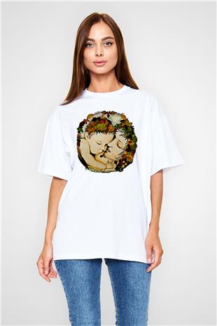 Anneler Günü Baskılı Beyaz Unisex Oversize Tişört - Tshirt