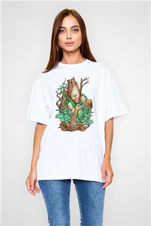 Anneler Günü Baskılı Beyaz Unisex Oversize Tişört - Tshirt