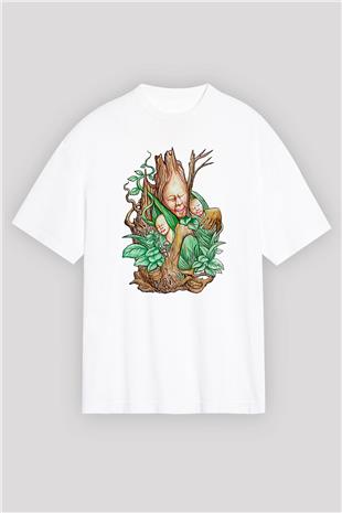 Anneler Günü Baskılı Beyaz Unisex Oversize Tişört - Tshirt