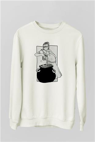 Anneler Günü Baskılı Beyaz Unisex Sweatshirt