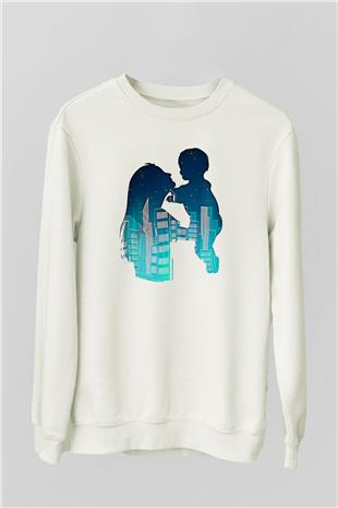 Anneler Günü Baskılı Beyaz Unisex Sweatshirt