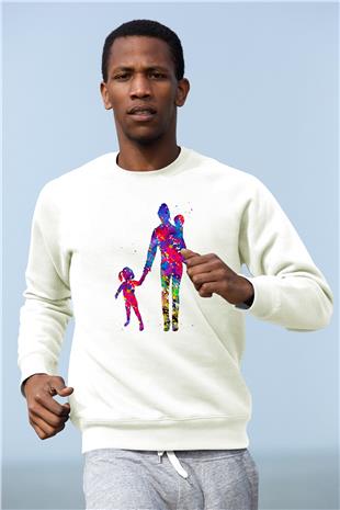 Anneler Günü Baskılı Beyaz Unisex Sweatshirt