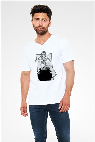 Anneler Günü Baskılı Beyaz Unisex V Yaka Tişört - Tshirt