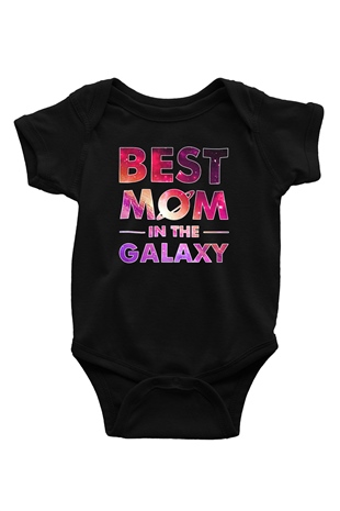 Anneler Günü Baskılı Unisex Siyah Bebek Body - Zıbın