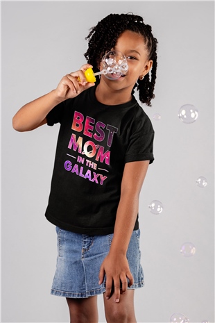 Anneler Günü Baskılı Unisex Siyah Çocuk Tişört - Tshirt