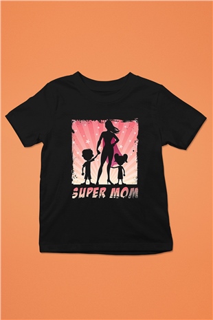 Anneler Günü Baskılı Unisex Siyah Çocuk Tişört - Tshirt