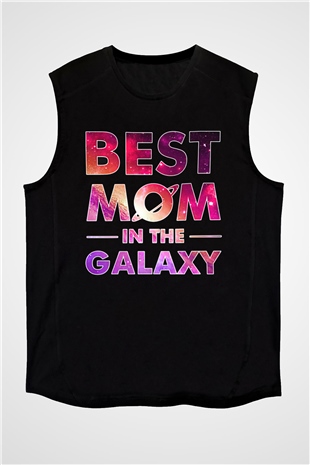 Anneler Günü Baskılı Unisex Siyah Kolsuz Tişört - Tshirt