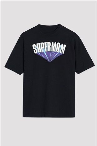 Anneler Günü Baskılı Unisex Siyah Oversize Tişört - Tshirt