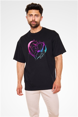 Anneler Günü Baskılı Unisex Siyah Oversize Tişört - Tshirt
