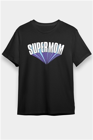 Anneler Günü Baskılı Unisex Siyah Tişört - Tshirt