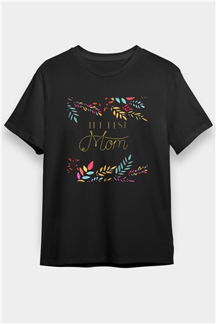 Anneler Günü Baskılı Unisex Siyah Tişört - Tshirt