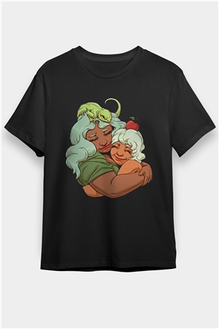 Anneler Günü Baskılı Unisex Siyah Tişört - Tshirt
