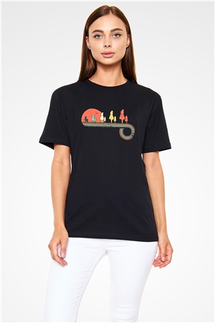 Anneler Günü Baskılı Unisex Siyah Tişört - Tshirt