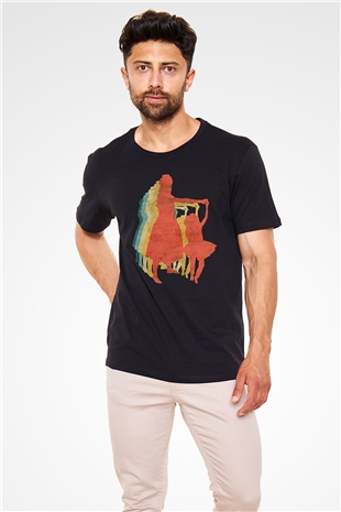 Anneler Günü Baskılı Unisex Siyah Tişört - Tshirt