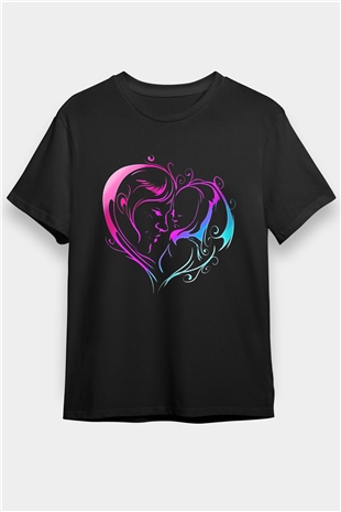 Anneler Günü Baskılı Unisex Siyah Tişört - Tshirt