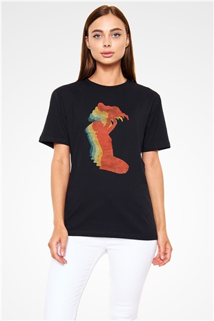 Anneler Günü Baskılı Unisex Siyah Tişört - Tshirt