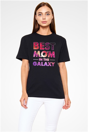 Anneler Günü Baskılı Unisex Siyah Tişört - Tshirt