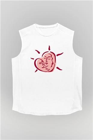 Anneler Günü Beyaz Unisex Kolsuz Tişört