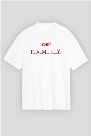 Anneler Günü Beyaz Unisex Oversize Tişört T-Shirt