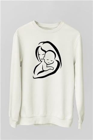 Anneler Günü Beyaz Unisex Sweatshirt