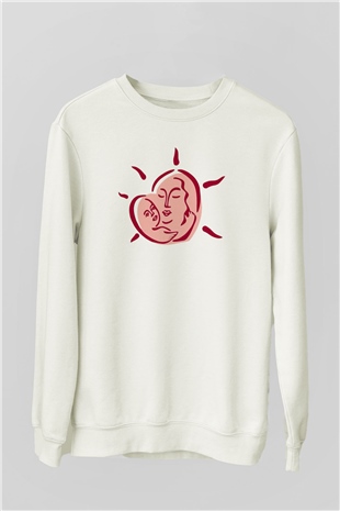 Anneler Günü Beyaz Unisex Sweatshirt