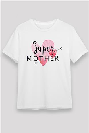 Anneler Günü Unisex Baskılı Beyaz Tişört - Tshirt