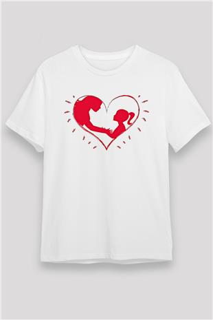 Anneler Günü Unisex Baskılı Beyaz Tişört - Tshirt