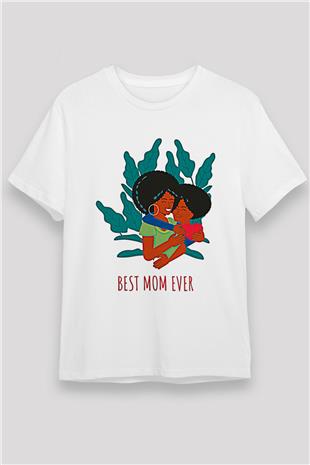 Anneler Günü Unisex Baskılı Beyaz Tişört - Tshirt
