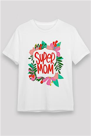Anneler Günü Unisex Baskılı Beyaz Tişört - Tshirt