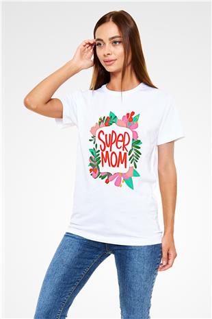 Anneler Günü Unisex Baskılı Beyaz Tişört - Tshirt