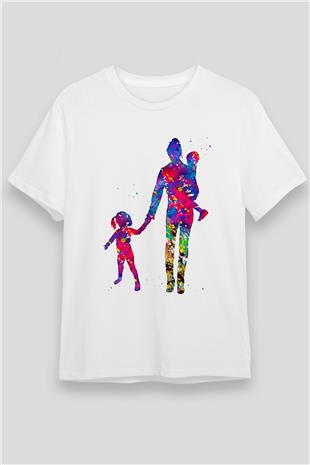 Anneler Günü Unisex Baskılı Beyaz Tişört - Tshirt