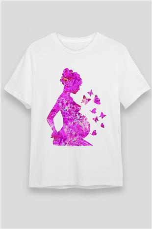 Anneler Günü Unisex Baskılı Beyaz Tişört - Tshirt