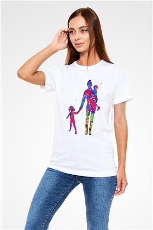 Anneler Günü Unisex Baskılı Beyaz Tişört - Tshirt