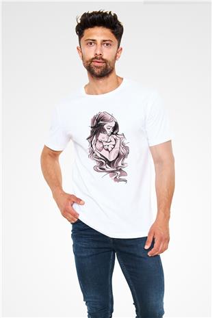 Anneler Günü Unisex Baskılı Beyaz Tişört - Tshirt