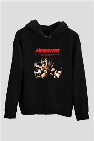 Annihilator Baskılı Unisex Siyah Hoodie
