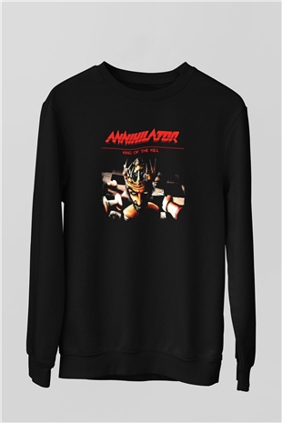 Annihilator Baskılı Unisex Siyah Sweatshirt
