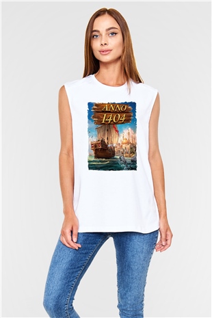 Anno 1404 Beyaz Unisex Kolsuz Tişört