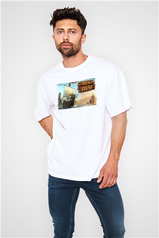 Anno 1404 Beyaz Oversize Tişört Oversize T-shirt