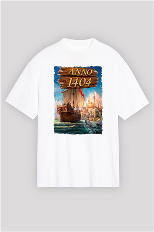 Anno 1404 Beyaz Oversize Tişört Oversize T-shirt
