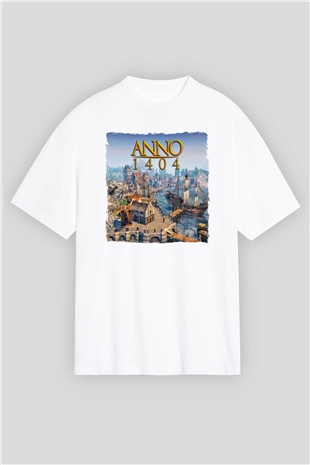 Anno 1404 Beyaz Oversize Tişört Oversize T-shirt