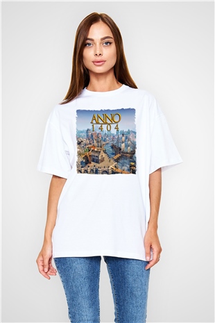Anno 1404 Beyaz Oversize Tişört Oversize T-shirt