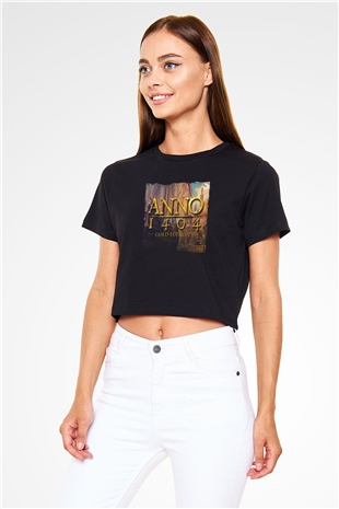 Anno 1404 Siyah  Crop Top Tişört