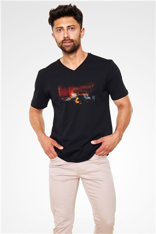 Anno 1404 Siyah Unisex V Yaka Tişört