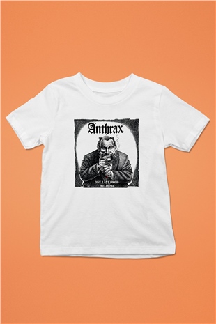 Anthrax Baskılı Beyaz Unisex Çocuk Tişört