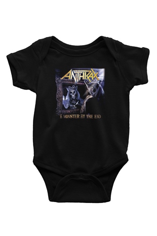 Anthrax Baskılı Siyah Bebek Body - Zıbın
