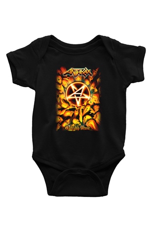 Anthrax Baskılı Siyah Bebek Body - Zıbın