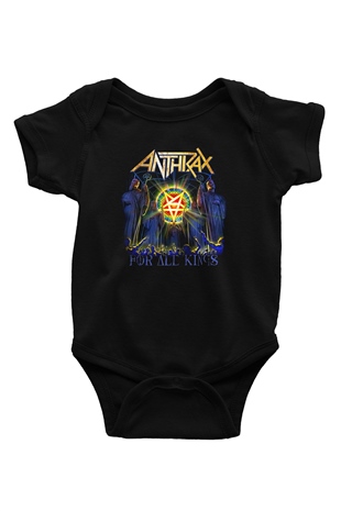 Anthrax Baskılı Siyah Bebek Body - Zıbın