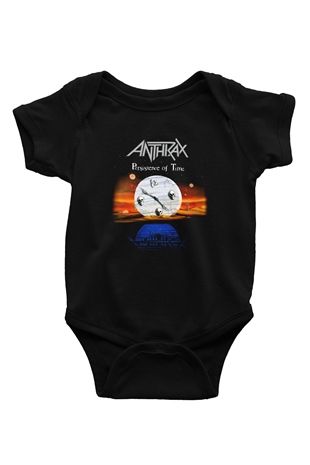 Anthrax Baskılı Siyah Bebek Body - Zıbın