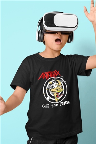 Anthrax Baskılı Siyah Unisex Çocuk Tişört