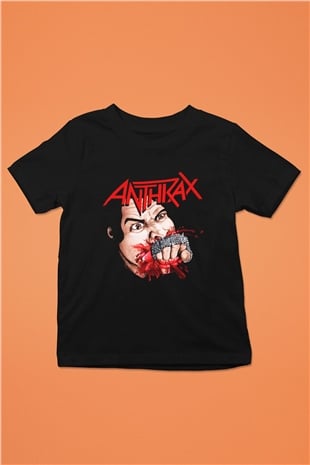 Anthrax Baskılı Siyah Unisex Çocuk Tişört